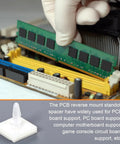 Sticky PCB Spacers 100Pcs Adhesive Insulated Standoffs for PC Boards and Computer Motherboards 0.25 Inch Height installed on motherboard.