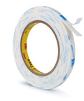 Double Sided Tape 0.39 Inch By 16.5 Feet Heavy Duty PE Foam Mounting Tape Removable Waterproof For Wallpaper Painted Walls Glass Metal Decor Crafts Arts DIY Projects Poster roll showing adhesive side