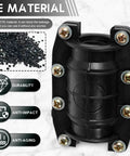 Emergency Water Pipe Repair Clamp Kit For Cast Iron Cement PVC PE Pipes 20mm Leak Fix Reusable Anti Impact Clamp For Burst Or Punctured Pipes All In One Leak Repair Solution, shown in black PE material with anti-impact and durability features