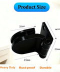 Beefy Heavy Duty Zinc Alloy Stainless Steel Glass Door Hinge For 4 To 7 Mm Glass Fits Wine Cabinets And Sauna Rooms Easy Install Two Pack Pearl Black Finish