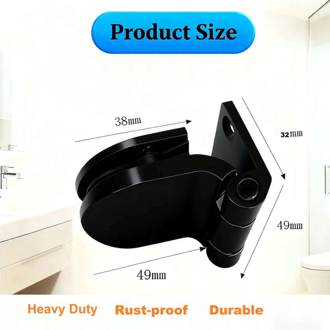 Beefy Heavy Duty Zinc Alloy Stainless Steel Glass Door Hinge For 4 To 7 Mm Glass Fits Wine Cabinets And Sauna Rooms Easy Install Two Pack Pearl Black Finish