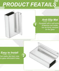 Two Pack Glass Finger Edge Pull Handles 1.57 Inch Length for Glass Thickness 0.16 to 0.24 Inch with Anti-Slip Mat Detail