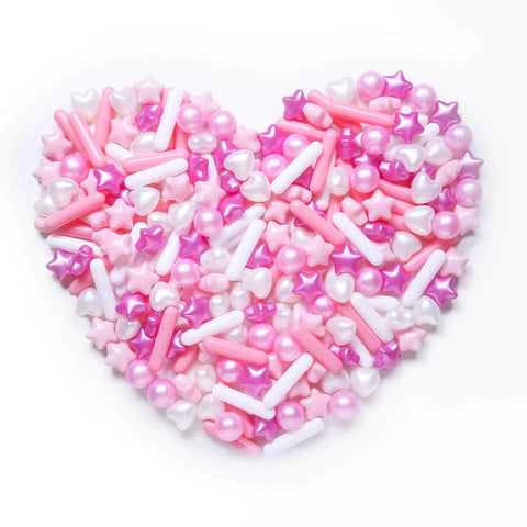 Pearl-colored ball pit balls in heart shape, Ball Pit Balls for Toddlers, Pack of 200 BPA Free Phthalate Free Crush Proof Plastic Pit Balls.
