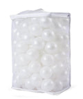 Mesh bag with Ball Pit Balls 100 Play Balls Plastic Balls for Baby Girls Toddlers Kids Play Tent Pool Playhouse Playpen Party Decoration, Pearl White
