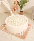 Ball Pit Balls 100 Play Balls Plastic Balls for Baby Girls Toddlers Kids Play Tent Pool Playhouse Playpen Party Decoration, Pearl White in pit