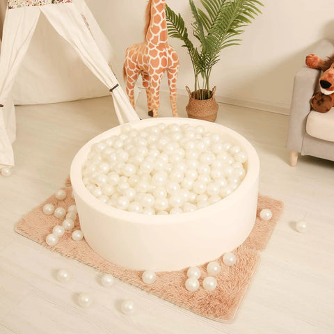 Ball Pit Balls 100 Play Balls Plastic Balls for Baby Girls Toddlers Kids Play Tent Pool Playhouse Playpen Party Decoration, Pearl White in pit