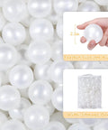 Pearl white 2.16-inch plastic ball pit balls with storage bag; Ball Pit Balls 100 Play Balls Plastic Balls for Baby Girls Toddlers Kids Play Tent Pool Playhouse Playpen Party Decoration, Pearl White