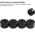 Upgrade your Voron 2.4 R2 with a PEEK bed leveling column and solid hotbed mount, shown as four black leveling columns.