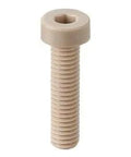 Close-up of a single PEEK low head hex socket screw, M4 x 8mm, part of the ✝️ 100-Pack PEEK Low Head Hex Socket Screws - M4 x 8mm - Made in Japan