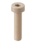 SPE-M3-8-LC NBK Plastic screw - Hex Socket Low Head Bolt - PEEK Japan Made in beige with hex socket for limited space use.