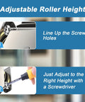 Instructions for adjusting Pella Sliding Patio Door Rollers Set 2 Pack With Adjustable Height Stainless Steel Ball Bearings Rust Resistant Wheels For Quiet Smooth Glide Compatible With One And A Half Inch Tracks Replace 0C5Y00P0 height using a screwdriver