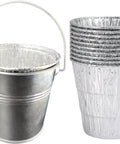 Pellet Grill Grease Bucket with 12pcs Drip Liners Fit for Camp Chef/Traeger/Pit Boss/Z Grills Wood Pellet Grill, galvanized steel