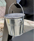 Pellet Grill Grease Bucket with 12pcs Drip Liners Fit for Camp Chef/Traeger/Pit Boss/Z Grills Wood Pellet Grill in use