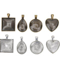DIY Necklace Making Kit With Base Tray Pendant Molds And 60pc Metal And Plastic Accessories, various shapes on display