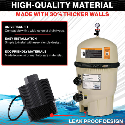 Durable Pentair Drain Plug Replacement Fits FNS Plus Clean And Clear Plus Quad DE Filters includes O Ring, shown with filter unit