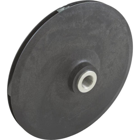 Pentair Impeller Assembly C105-92PLS black plastic round component with threaded metal center, side view