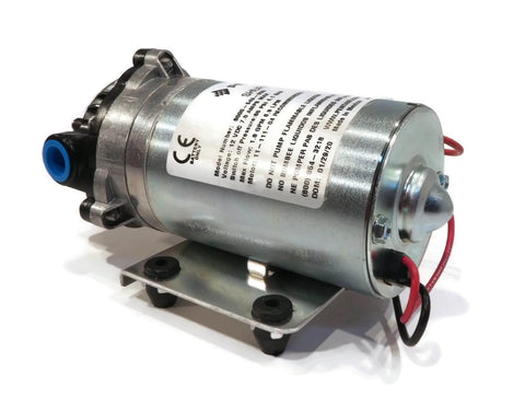 Pentair Shurflo 8000-543-936 12V DC standard water pump with pre-wired harness, delivering 1.8 GPM at 60 PSI through 3/8 in NPT ports