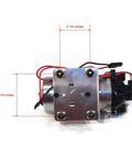 Top view of Pentair Shurflo 8000-543-936 12V DC standard water pump with pre-wired harness, showing dimensions and wiring connections.