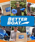 Collage of people with Heavy Duty Boat Trailer And RV Wheel Chocks 2 Pack With Rope And Rubber Pads