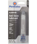 Front view of Permatex 81343 Anti-Seize Lubricant, 1 Ounce tube in packaging, suitable for high-temp applications.