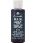 Front view of Permatex 81950 Ultra Slick Engine Assembly Lube, 4 oz., Red bottle with label and white cap.