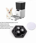 Pet food dispenser with attached self adhesive mini caster wheels for small appliances and furniture sliders easy non destructive installation with strong adhesive tape move coffee machines blenders ovens and other appliances smoothly without scratching countertops or drilling