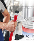 Expansion Fitting Three Quarter Inch Plug End Cap For Pipe F1960 With Expansion Barb Connections, shown with PEX-A tubing
