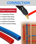 Pex B Pipe One Half Inch 200 Ft Two Rolls Blue And Red Color Coded Tubing With Pipe Cutter For Potable Hot And Cold Water Plumbing