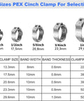 Fifty Pieces Stainless Steel 304 Single Ear Hose Clamps For Hoses From 10.8 To 13.3 Mm Three Eighths Inch Range Stepless Pinch Clamps Crimp Rings For Hose Pipe Clamp Tools Automotive Marine Durable Rust Resistant For High Pressure Applications In