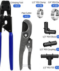Three Eighths To One Inch Pex Cinch Clamp Tool Kit Includes Cinch Tool Pipe Cutter Seventy Half Inch Clamps Ten Three Quarter Inch Clamps Thirty Piece One Half Inch PPSU Pex Fittings Ten Elbows Ten Tees Ten Couplings For Quick Plumbing