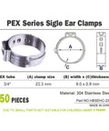 Three Quarters Inch PEX Cinch Clamp Rings in Premium 304 Stainless Steel Thickened Design for 360 Degree Watertight Seals