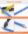 Installation guide showing how to use 120 Pcs Half Inch PEX Cinch Clamps Rings 304 Stainless Steel Single Ear Hose Clamps