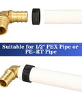 100 Pack One Half Inch PEX Copper Crimp Rings For PEX Pipe Connection with brass fitting and PEX pipe example