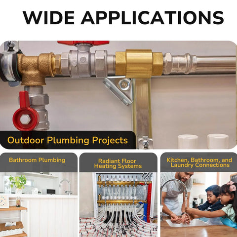Pex Fittings Three Quarter Inch Male NPT To Three Quarter Inch Pex Male Adapter Heavy Duty Brass Crimp Fittings installed
