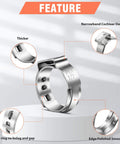 Feature diagram of 120 Pcs Half Inch PEX Cinch Clamps Rings 304 Stainless Steel Single Ear Hose Clamps with close-up details.