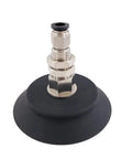 PFTK 80 Pneumatic Vacuum Suction Cup NBR Nitrile Rubber 15 To 95 Mm for industrial robot gripping, front view of cup and connector