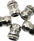 Five Pack PG13.5 Waterproof Cable Gland Set for 6-12mm Wires, Metal Locknut Fasteners, IP68 Sealed Cable Gland Connectors