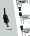PG13.5 Waterproof Cable Gland Connector Black Adjustable IP68 M20 Plastic Cable Gland with Locknut and Rubber Ring for 6 and 12mm Wire