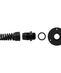 Disassembled view of 2 Pack PG16 Cable Gland With Anodized Aluminum Base Waterproof IP68 Nylon Joint And Adjustable Locknut For 8 To 14 Mm Wire Diameter