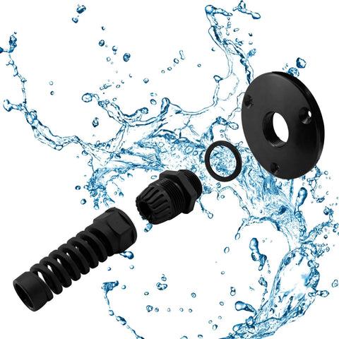 2 Pack PG16 Cable Gland With Anodized Aluminum Base Waterproof IP68 Nylon Joint And Adjustable Locknut For 8 To 14 Mm Wire Diameter Anti Rust Dust Proof Marine Grade Sealing Connector