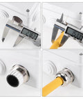 PG21 Cable Gland 13mm To 18mm Waterproof Metal Joint With Adjustable Locknut And Washer Brass Nickel Plated installation