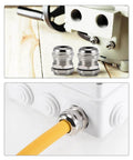 PG21 Cable Gland 13mm To 18mm Waterproof Metal Joint With Adjustable Locknut And Washer Brass Nickel Plated Anti Loosening Connection No Fuss Easy Install Two Pack For Secure Cable Sealing In Harsh Environments