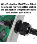 5 Pack PG21 Nylon Cable Gland Connectors Waterproof IP68 With Adjustable Locknut Protectors For 13-18mm Cables Installed