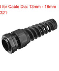 PG21 Waterproof Cable Gland With Nylon Joint IP68 Rated Adjustable Locknut And Strain Relief For 13 To 18mm Cables