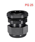 PG25 Waterproof Nylon Cable Gland with Adjustable Locknut, Sealed Joint for 16mm to 21mm Cable Diameter, black design