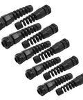 PG7 Cable Gland 10 Pack Waterproof Plastic Glands For 3mm To 6.5mm Wire Holes With Rubber Seal Spiral Flex Strain Relief