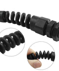 PG7 Cable Gland 10 Pack Waterproof Plastic Glands For 3mm To 6.5mm Wire Holes With Rubber Seal Spiral Flex Strain Relief Protector