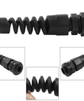 PG7 Cable Gland 10 Pack Waterproof Plastic Glands For 3mm To 6.5mm Wire Holes With Rubber Seal Spiral Flex Strain Relief Protector Black PA66 Easy Install For Outdoor Marine And Industrial Enclosures