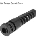 PG7 Cable Gland 3mm To 6.5mm Wire Hole Waterproof Nylon Joint With Adjustable Locknut And Strain Relief Black 10 Pack