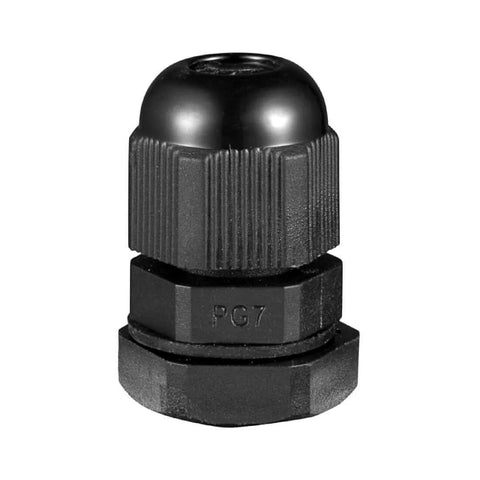 PG7 Waterproof Nylon Cable Gland Joint With Adjustable Locknut For 3mm To 6.5mm Cable Diameters IP68 Seal Dustproof